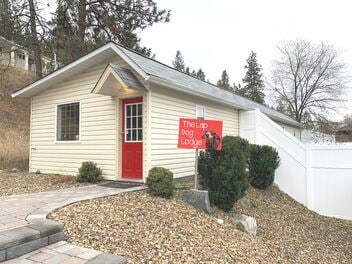 The separate small-dog building on the farm